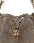 Suede Quilted Medium CHNL 25 Handbag Grey
