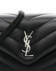 Calfskin Y Quilted Monogram Toy Loulou Crossbody Bag Black