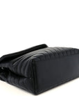 Calfskin Y Quilted Monogram Monochrome Medium Loulou Chain Satchel Black