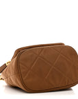 Re-Nylon Saffiano Stitched Re-Edition 1995 Chaine Drawstring Bucket Bag Brandy