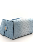 Washed Denim Quilted Medium CHNL 25 Handbag Blue