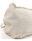 Nappa Intrecciato Canvas Fringe Maltinto Tote White