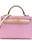 Epsom Horseshoe Mini Kelly Sellier 20 Mauve Sylvestre Craie