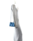 Saffiano Lux Micro Galleria Double Zip Tote Turchese