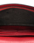 GG Supreme Monogram Web Queen Margaret Chain Wallet Red