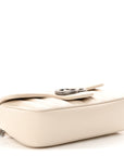 Calfskin Matelasse Aria Super Mini GG Marmont Shoulder Bag Mystic White