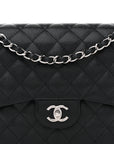 Caviar Quilted Jumbo Double Flap Black