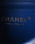 Tweed Quilted Mini Rectangular Flap Blue White