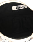 Agneau Arena Graffiti Le Cagole Shoulder Bag XS White Black