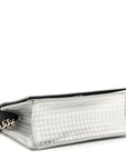 Metallic Patent Micro-Cannage Small D1ORama Flap Bag Silver