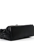 Lambskin Quilted Small Loulou Puffer Monogram Chain Satchel Black
