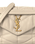 Lambskin Quilted Small Loulou Puffer Monogram Chain Satchel Blanc Vintage