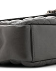 Sheepskin Tri-Quilt Monogram Medium College Bag Coal