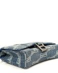 Denim BB Monogram Hourglass Chain Bag Blue