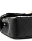 Lambskin Quilted Mini Rectangular Flap Black