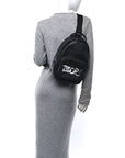 X PETER DOIG Grained Calfskin Slingbag Backpack Black
