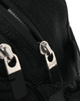 Nylon Jacquard Check Belt Bag Black