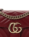 Calfskin Matelasse Mini GG Marmont Shoulder Bag Rosso Ancora
