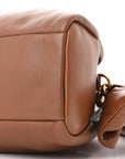Nappa Knot Top Handle Shoulder Bag Cognac