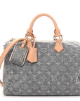 Monogram Denim Speedy Soft 30 Washed Gray