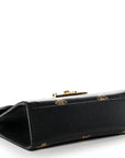Grained Calfskin Bee Star Small Padlock Shoulder Bag Black