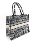 Canvas Embroidered Medium D1ORiviera Toile De Jouy Reverse Book Tote Blue