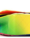 Calfskin Quilted Medium Rainbow Double Flap Multicolor