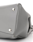 Smooth Calfskin Small Hampton Carry All Bag Grey