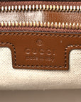 GG Supreme Monogram Azalea Calfskin Small Retro Interlocking G Tote Bag Beige Ebony Brown Sugar