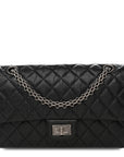 Aged Calfskin Quilted 2.55 Reissue 225 Flap Black