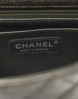 Metallic Caviar Quilted Mini Rectangular Flap Dark Grey