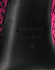 Lace Jersey Pantaleggings Pointed Toe Knife Thigh High Boots 39 Black Pink