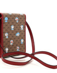 X DORAEMON Mini Vintage GG Supreme Monogram Mini Crossbody Bag Beige Cherry Red