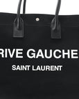 Linen Calfskin Rive Gauche Tote Black