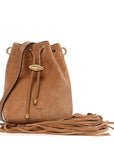 Suede Mini Fringe Tassel Bag Toffee