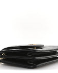 Lambskin Quilted Phone Holder Flap Black