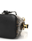 Vitello Liberty F is FNDI Bi-Color FF 1974 Embossed Mini Mon Tresor Bucket Bag Maya Black
