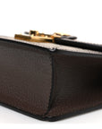 GG Supreme Monogram Textured Dollar Calfskin Web Mini Ophidia Padlock Top Handle Chain Shoulder Bag Beige Ebony New Acero