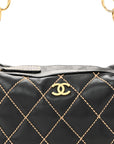 Calfskin Wild Stitch Hobo Black