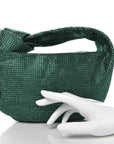 Crystal Embellished Satin Mini Hotfix Jodie Emerald