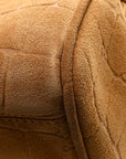 Suede Crocodile Embossed Le Turismo Bowling Bag Camel
