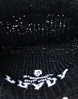 Yarn Raffia Effect Crochet Small Logo Tote Black