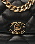 Lambskin Quilted Medium CHNL 19 Flap Black