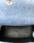 Nappa Denim Printed Small Hourglass Top Handle Bag Denim Blue