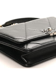 Lambskin Quilted CHNL 19 Wallet On Chain WOC Black