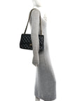 Lambskin Quilted Jumbo Double Flap Black