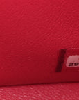 Lambskin Chevron Quilted Mini Square Flap Fuchsia