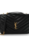 Lambskin Quilted Monogram Large Loulou Black