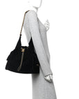 Suede Quilted Medium CHNL 25 Handbag Black