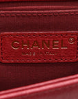 Caviar Chevron Quilted Small Boy Flap Dark Red